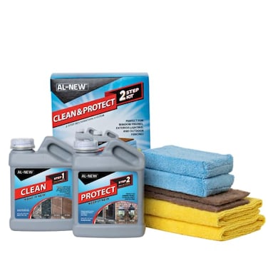 AL-NEW ALNEW 2 Step Clean Protect Kit Clean Restore Protect Your Outdoor Patio Furniture Garage Doors Exterior Lights Window Frames and More 16 Ounce Kit