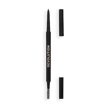 Revolution Beauty London Revolution Precise Brow Pencil DualSided UltraFine Pencil Tool Includes Spoolie Brush Vegan CrueltyFree Dark Brown