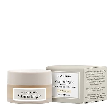 Naturium Vitamin Bright Illuminating Eye Cream Under Eye Repair Cream for Dark Circles with Vitamin K PhytoComplex Mineral Pigments LightMedium 05 oz