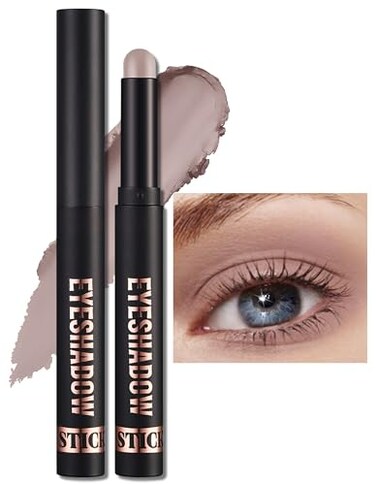 Erinde Waterproof Cream Eyeshadow Stick Matte Nude Eye Shadow Sticks Longwear Blendable High Pigmented Neutral Eye Shadow Sticks Matte for Older Eyes Smokey Eyeshadow Pencil Crayon 19 Light Taupe