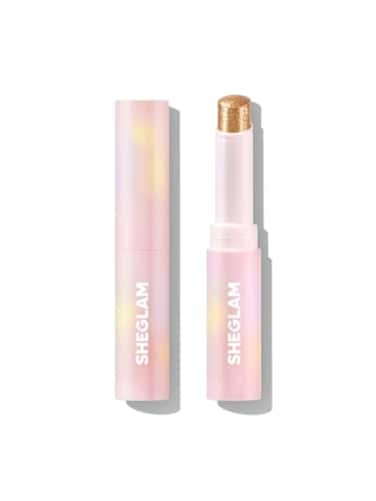 SHEGLAM Crystal Jelly Glaze Stick Eye Shadow Stick Eyeliner Brightener Pencil Crayon with Brush Easy to Blend Long Lasting Shimmer EyeshadowGolden Girl