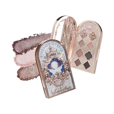 Flower Knows Little Angel 9Color Eyeshadow PalettePink Beige Makeup Palette with 6 Matte 3 Shimmer ShadesBlendable Smooth Cute Eye Makeup037 Oz01 Edens Angel