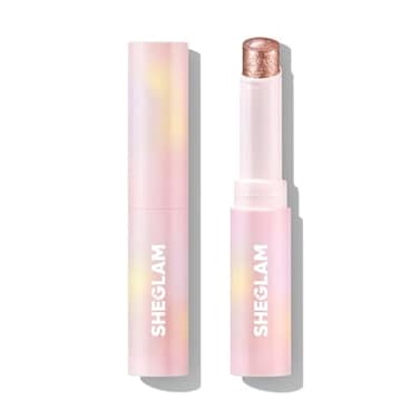 SHEGLAM Crystal Jelly Glaze Stick Eye Shadow Stick Eyeliner Brightener Pencil Crayon with Brush Easy to Blend Long Lasting Shimmer EyeshadowRock Star