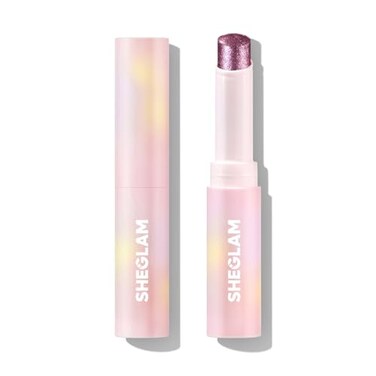 SHEGLAM Crystal Jelly Glaze Stick Eye Shadow Stick Eyeliner Brightener Pencil Crayon with Brush Easy to Blend Long Lasting Shimmer EyeshadowViolet Crush