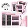 YIDUO Eyelash Extension Kit with 2X BondSeal 1020mm 60D80D100D Volume 3D Lash Clusters Kit 3 Styles 760Pcs Wispy Natural Soft DIY Individual Lash Clusters Kit Box for Beginners