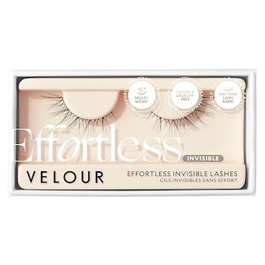 Velour Effortless Invisible Lashes Lash Extension Look Natural Looking False Eyelashes Reusable Fake Lashes Fluffy Lightweight No Trim Eyelashes Vegan Glue not included Barely There
