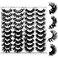 IFSOWDRA Mink Lashes Strip D Curl Volume 2025mm Long Dramatic Lashes 3D Mink Cat Eye Eyelashes Pack Wispy False Eyelashes Natural Look 4 Styles