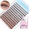 TNFVLONEINS Brown Lash Clusters Kit Natural Eyelash Clusters Fluffy Lash Extension Kit Wispy Eyelash Extension Kit Matte Brown Cluster Eyelash Extensions 816mm Individual Lashes Clusters by
