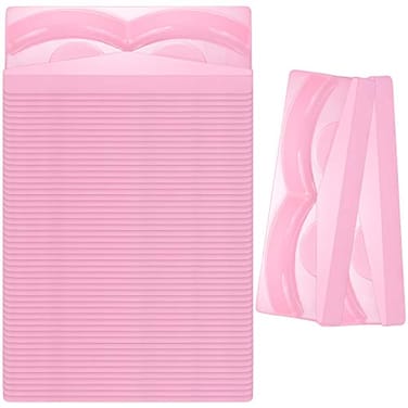 Blulu 100 Piece Rectangle Lash Trays Holder Plastic Eyelash Trays for False Eyelash Packaging Box Eyelash Storage Case for Boutique Beauty Salons Pink