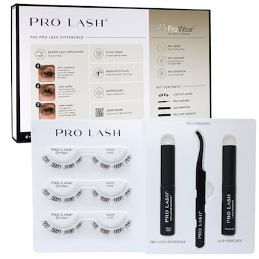 Pro Lash ProWear Starter Lash Clusters Kit Easiest to Apply Lashes 10Day Cluster Eyelash Extensions 3 Sets of False Eyelashes Plus Adhesive Remover Tweezers Volume No 02 Black