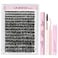 LAUBESS LASH Lash Extension Kit 300 Pcs Lash Clusters Kit Lash Bond and Seal Waterproof DIY Lash Extension Kit Lash Remover Eyelash Brush Lash Tweezers Eyelash Extension Kit Set 40D007D818Mix