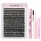 LAUBESS LASH Lash Extension Kit 300 Pcs Lash Clusters Kit Lash Bond and Seal Waterproof DIY Lash Extension Kit Lash Remover Eyelash Brush Lash Tweezers Eyelash Extension Kit Set 40D007D818Mix