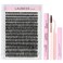 LAUBESS LASH Lash Extension Kit 300 Pcs Lash Clusters Kit Lash Bond and Seal Waterproof DIY Lash Extension Kit Lash Remover Eyelash Brush Lash Tweezers Eyelash Extension Kit Set 40D007D818Mix