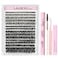 LAUBESS LASH Lash Extension Kit 300 Pcs Lash Clusters Kit Lash Bond and Seal Waterproof DIY Lash Extension Kit Lash Remover Eyelash Brush Lash Tweezers Eyelash Extension Kit Set 20D40D50D007C816Mix