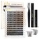 BEFER BEAUTY BEFER Lash Clusters Kit 144 Pcs D Curl Eyelash Clusters Volume Individual Lashes Extensions Bond and Seal Gentle Remover 1016MM Wispy Eyelash with Tweezers DIY At HomeRadiance FD03 Kit