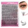 FADLASH Lash Clusters Extensions Large Tray Individual Lashes Natural Soft 20D D Cur Natural Long Black Faux Mink Volume Lash Extensions Reusable Artificial Eyelashes 20D007D 15mm