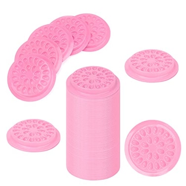 G2PLUS False Eyelashes Glue Holders 100 PCS Disposable Eyelash Tray Pink Plastic Glue Pallet Pad for Lash Extensions