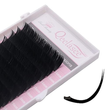 Qeelasee Ellipse Eyelash Extension 020 CC Curl 11mm Flat Eyelashes False Mink Individual Eyelash Extension Professional Salon Used by