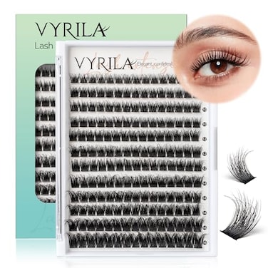 VYRILA Lash Clusters 005mm Individual Lashes 3D Wispy Lashes Clusters 01mm Super Thin Band Resuable Natural LashesD Curl Faux Mink Lashes180pcs Lash Extension Green LushyC005816mix