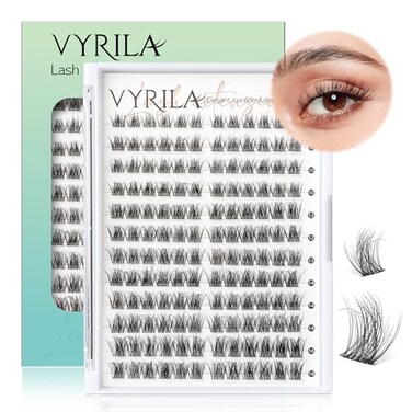 VYRILA Lash Clusters 005mm Individual Lashes 3D Wispy Lashes Clusters 01mm Super Thin Band Resuable Natural LashesD Curl Faux Mink Lashes144pcs Lash Extension Green VividD005816mix