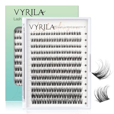 VYRILA Lash Clusters 005mm Individual Lashes 3D Wispy Lashes Clusters 01mm Super Thin Band Resuable Natural LashesD Curl Faux Mink Lashes120pcs Lash Extension Green JoyD005816mix