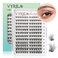 VYRILA Lash Clusters 144pcs Individual Lashes 3D Wispy Lashes Clusters 01mm Super Thin Band Resuable Natural LashesD Curl Faux Mink Lashes 005mm Lash Extension Green HushD005816mix