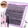 Winifred Lash Clusters Kit Lash Extension Kit Wispy 816mm Natural Lashes Clusters 240pcs Eyelash Extension Clusters 30D Individual Lashes with Lash Bond and Seal Lash Remover Lash Tweezers by