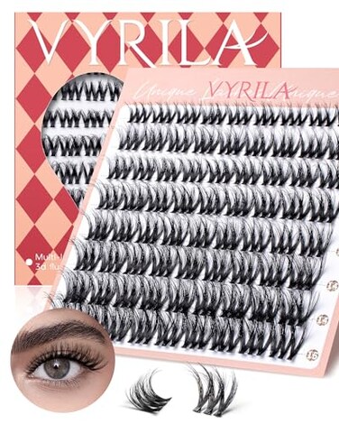 VYRILA Lash Clusters 005mm PBT Fiber Eyelash Clusters 01mm Superfine Invisiband D Curl Diy Lash Extension 72pcs 816mm Individual Lashes Clusters Like Eyelash Extensions ExoticD816Mix