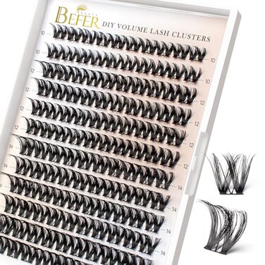 BEFER BEAUTY BEFER Lash Clusters 120 Pcs D Curl Eyelash Clusters Volume Individual Lashes Extensions 1016MM Fluffy Cluster Eyelash Wispy Cluster Lashes DIY At HomeSeraphicFD43