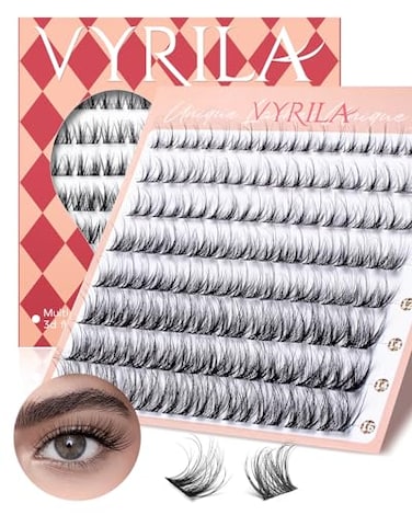 VYRILA Lash Clusters 005mm PBT Fiber Eyelash Clusters 01mm Superfine Invisiband D Curl Diy Lash Extension 80pcs 816mm Individual Lashes Clusters Like Eyelash Extensions TwilightD816Mix