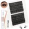 Vznffur Lash Extension Kit 280Pcs C Curl Wispy Individual Lash Clusters 1016MM Cluster Eyelash Extensions with Lash Bond and Seal Lash Tweezers and Lash Remover