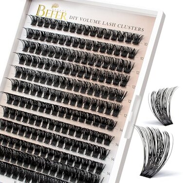 BEFER BEAUTY BEFER Lash Clusters 192 Pcs D Curl Eyelash Clusters 3D Fluffy Volume Individual Lashes Extensions 1016MM Cluster Eyelash Wispy Cluster Lashes DIY At Home100P