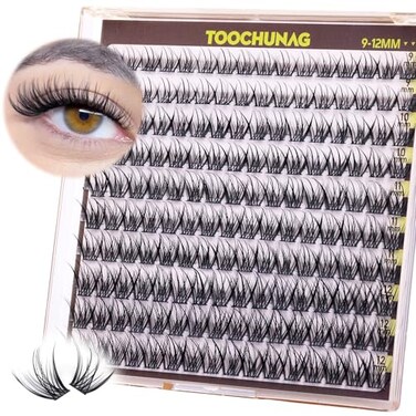 TOOCHUNAG Fairy Lash Clusters 912mm Wispy Eyelash Clusters 160pcs Natural Cluster Eyelash Extensions CC Curve Individual Lashes Natural Look Short Thin Band Eyelashes Clusters by