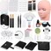 Qinzave Lashes Kit for Eyelash Extension Beginner Lash Tech Starter Kit with Eye Lash Mannequin Head Professional Eyelash Extension Kit with Lash Fan Extension Glue and Eyelash Remover for Practice Tr