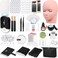 Qinzave Lashes Kit for Eyelash Extension Beginner Lash Tech Starter Kit with Eye Lash Mannequin Head Professional Eyelash Extension Kit with Lash Fan Extension Glue and Eyelash Remover for Practice Tr