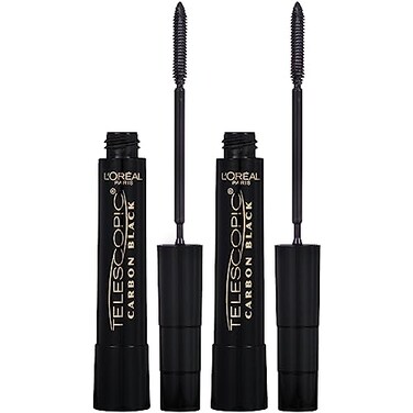 L'Oreal Paris LOreal Paris Makeup Original Telescopic Mascara Separating Mascara Volume and Length Formula Washable Carbon Black 027 Fl Oz 2 Count