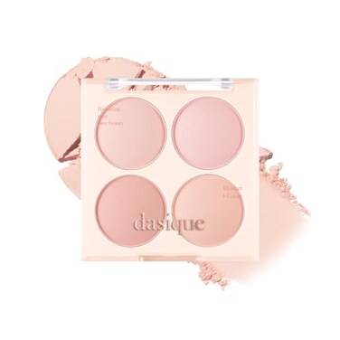 Dasique Blending Mood Cheek 09 Almond Vanilla 4 Blendable Shades in Lightweight Smooth Powder Vegan Blush