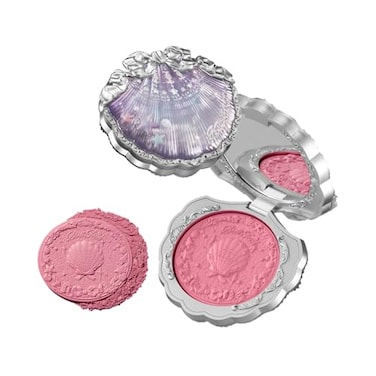 Flower Knows Shells Jewel Collection Silk Satin BlushShimmery Cool Berry Pink Powder Blush for CheeksBuildable Blendable Face MakeupSoft LongLasting018 Oz02 Luna Pearl