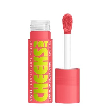 NYX PROFESSIONAL MAKEUP Fat Cheeks Liquid Blush Buildable Dewy Blush with LongLasting 12HR Wear Fig Fizz Soft Peach