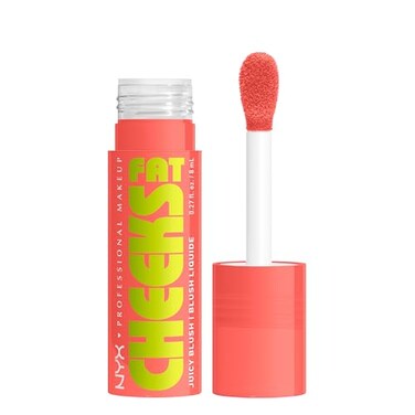 NYX PROFESSIONAL MAKEUP Fat Cheeks Liquid Blush Buildable Dewy Blush with LongLasting 12HR Wear Papaya Plump Soft Rose