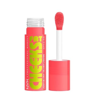 NYX PROFESSIONAL MAKEUP Fat Cheeks Liquid Blush Buildable Dewy Blush with LongLasting 12HR Wear Peach Plunge Bright Peach