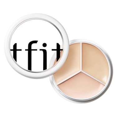 TFIT MultiUse Pot Concealer Triple Palette HighPigmented Full Coverage CreaseProof Korean Concealer for Dark Circles Redness Blemishes 00 Light 052 Oz