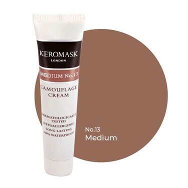 Keromask Full Coverage Concealer Medium No 13 Camouflage Makeup Waterproof Concealer Hypoallergenic Vitiligo Tattoo Rosacea Tattoo Cover 24 Shades