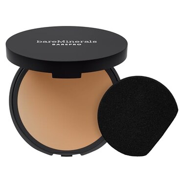 bareMinerals Barepro 24HR SkinPerfecting Powder Foundation Matte Pressed Powder Foundation Full Coverage with PlantBased Squalene Oil Control Vegan Medium Deep 40 Warm