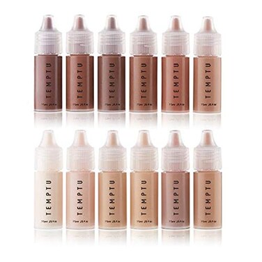 TEMPTU SB SiliconeBased Airbrush Foundation Professional LongWear Liquid Makeup Sheer To Full Coverage For A Hydrated HealthyLooking Glow Luminous Dewy Finish On All Skin Types 12 Bottles Starter Set