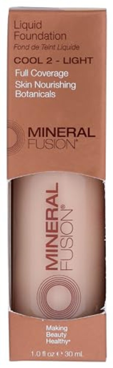 Mineral Fusion Full Coverage Foundation Liquid Foundation Cool 2 Light Complexion wCool Undertones Lightweight Matte Finish Up to 12 Hr Hydration Hypoallergenic Vegan 1 fl Oz