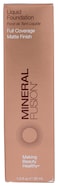 Mineral Fusion Full Coverage Foundation Liquid Foundation Neutral 1 Fair Complexion wNeutral Undertones Lightweight Matte Finish Up to 12 Hr Hydration Hypoallergenic Vegan 1 fl oz