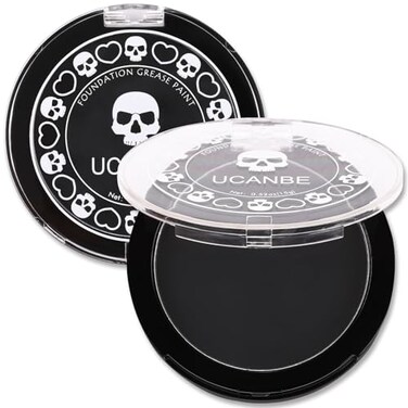 UCANBE Black Cream Face Body Makeup Foundation Professional NonToxic Greasepaint Halloween Face Body Paint Palette for Kids Adults Facepaint for SFX Clown Zombie Vampire Skull Skeleton Cosplay