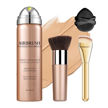 QIUFSSE Air Brush Makeup FoundationSilk Flawless Airbrush MakeupBuildable Coverage Foundation for Older WomenTeenagersMiddleagedMoisturizing Ingredients for Smooth Radiant Skin 02 Beige