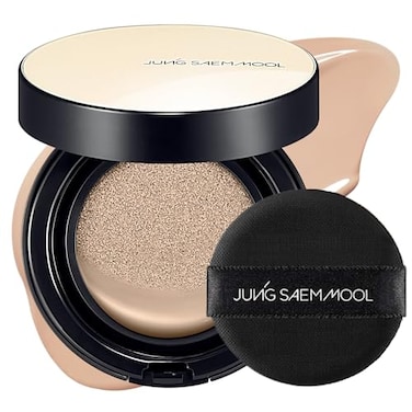 JUNG SAEM MOOL Essential Skin Nuder Cushion Natural Finish Buildable Coverage Cushion Foundation by Korean Makeup Artist Refill Not Included 049 Fl Oz 22N Peach Light